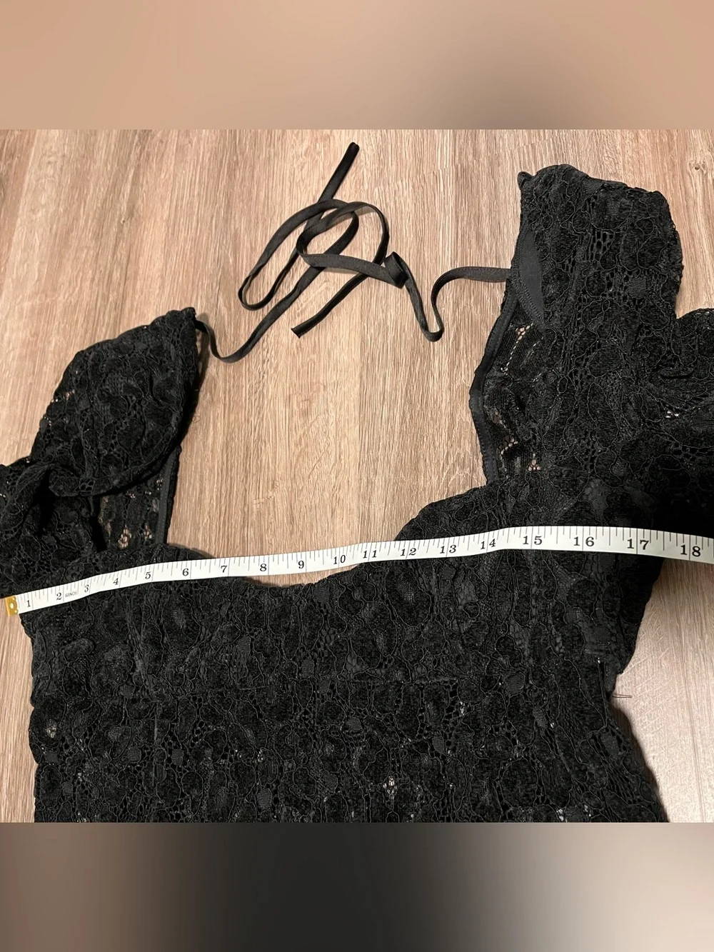 Michael Costello x Revolve Black Lace Long-Sleeve Bodysuit